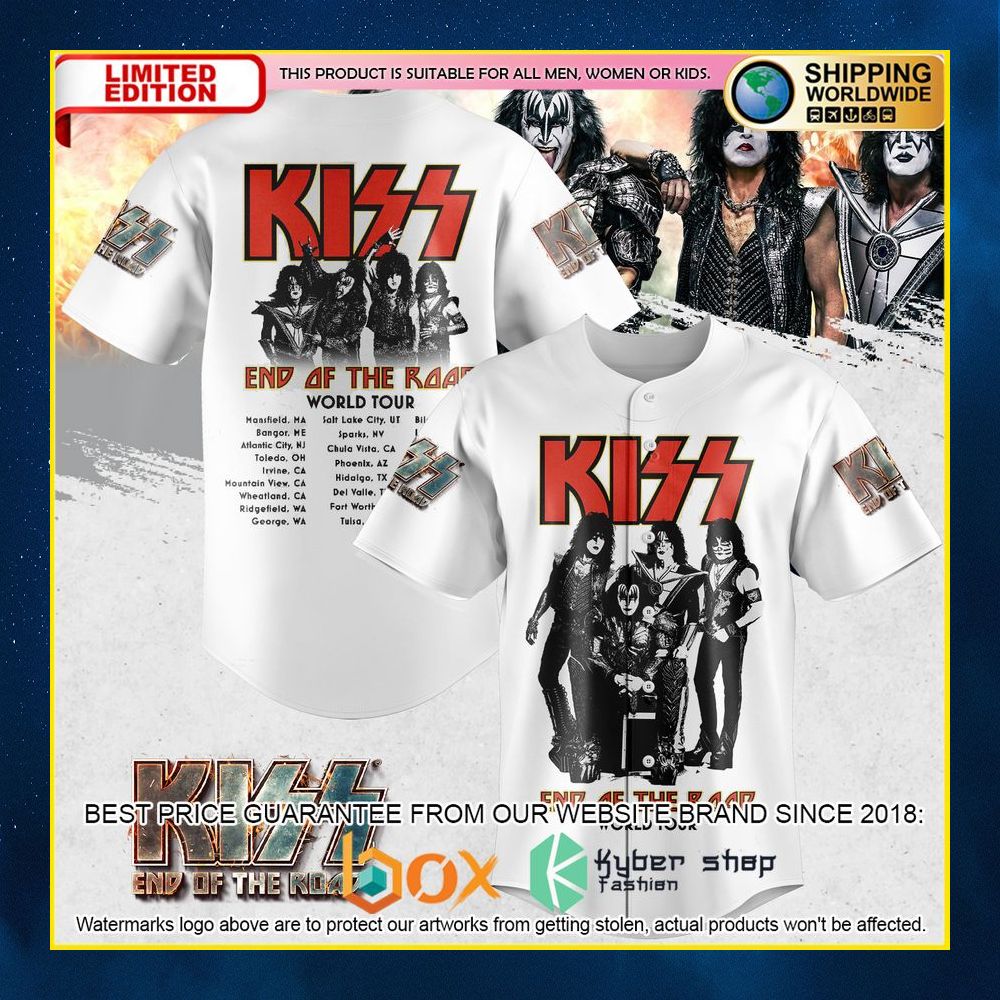 NEW Kiss End Of The Road World Tour Premium Baseball Jersey 3