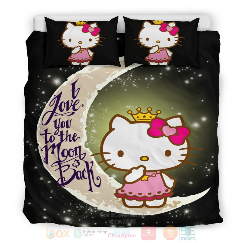 Kitty, I Love You to the Moon and Back Bedding Set 4