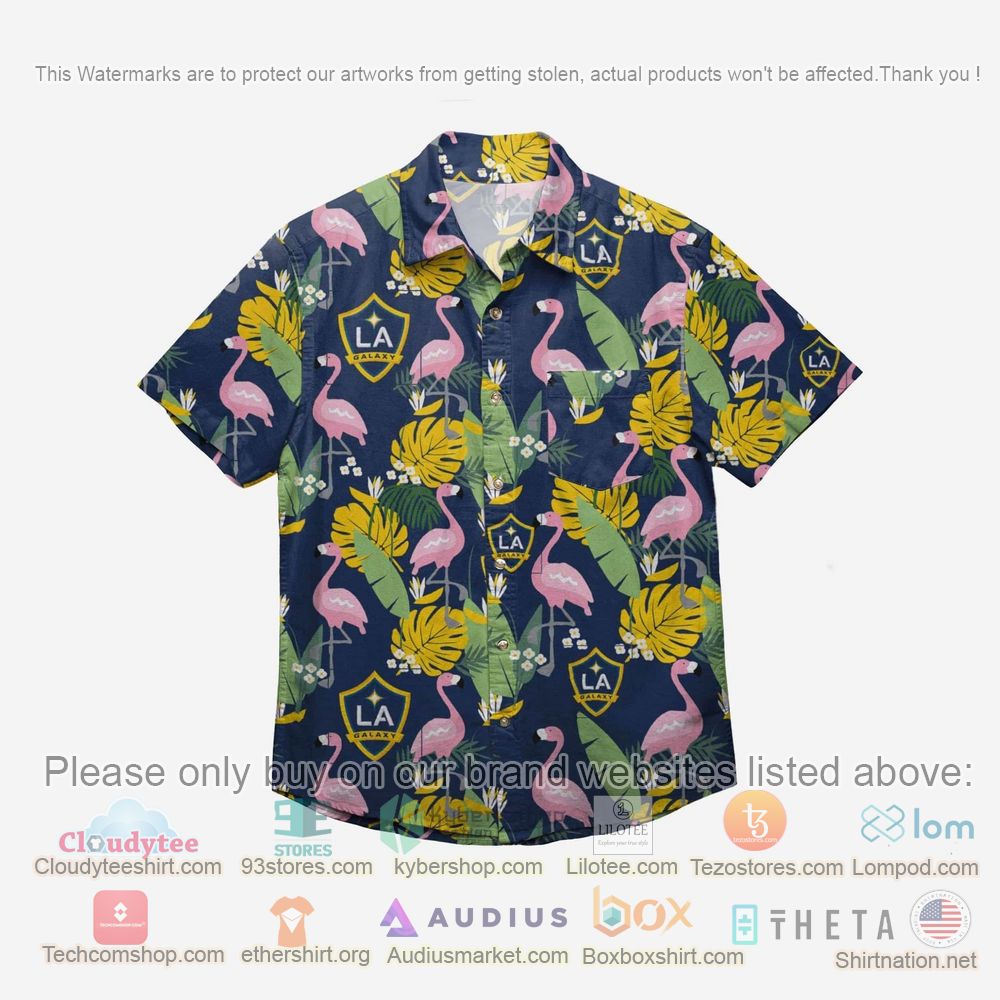 HOT LA Galaxy Floral Button-Up Hawaii Shirt 1