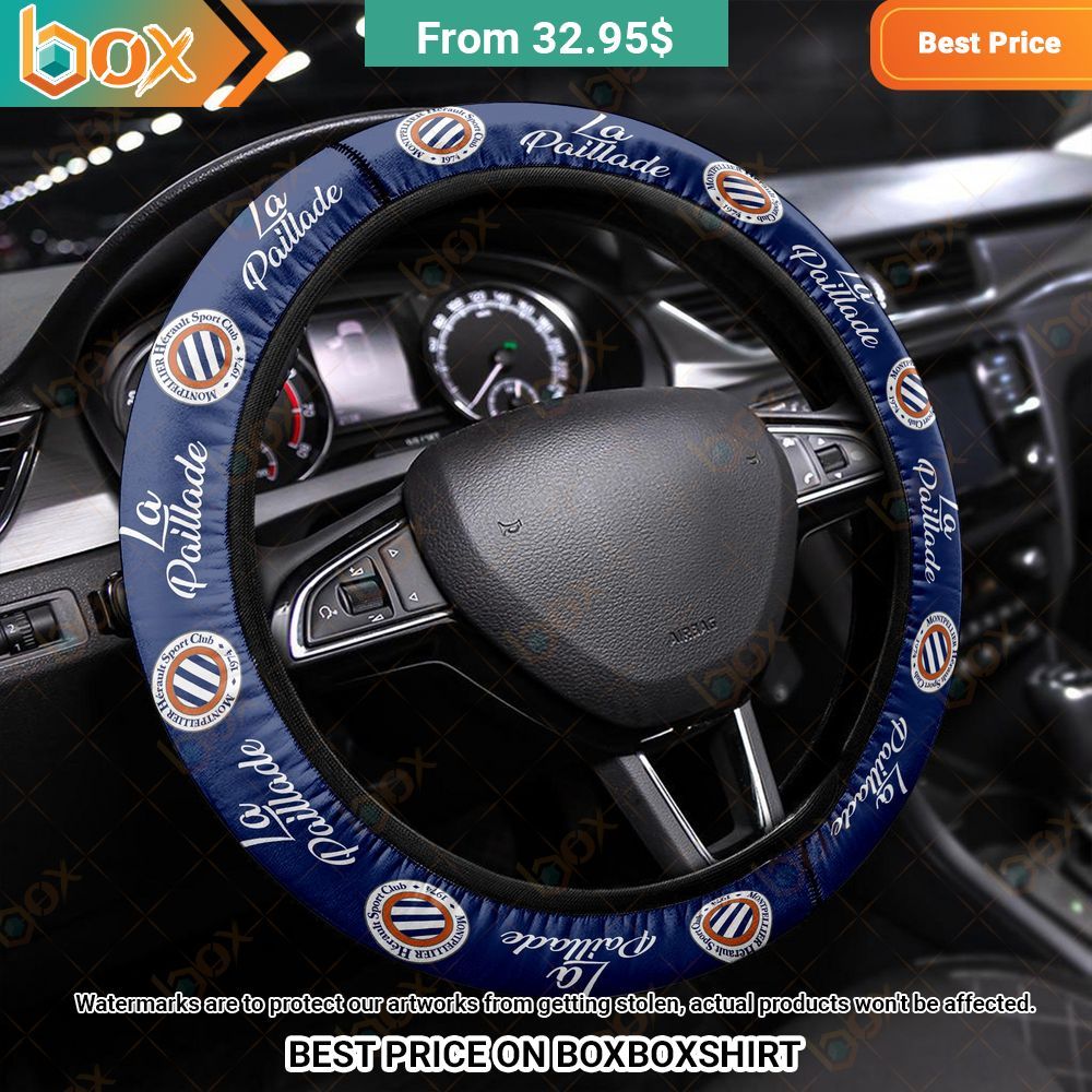 La Paillade Montpellier HSC Car Steering Wheel Cover 1
