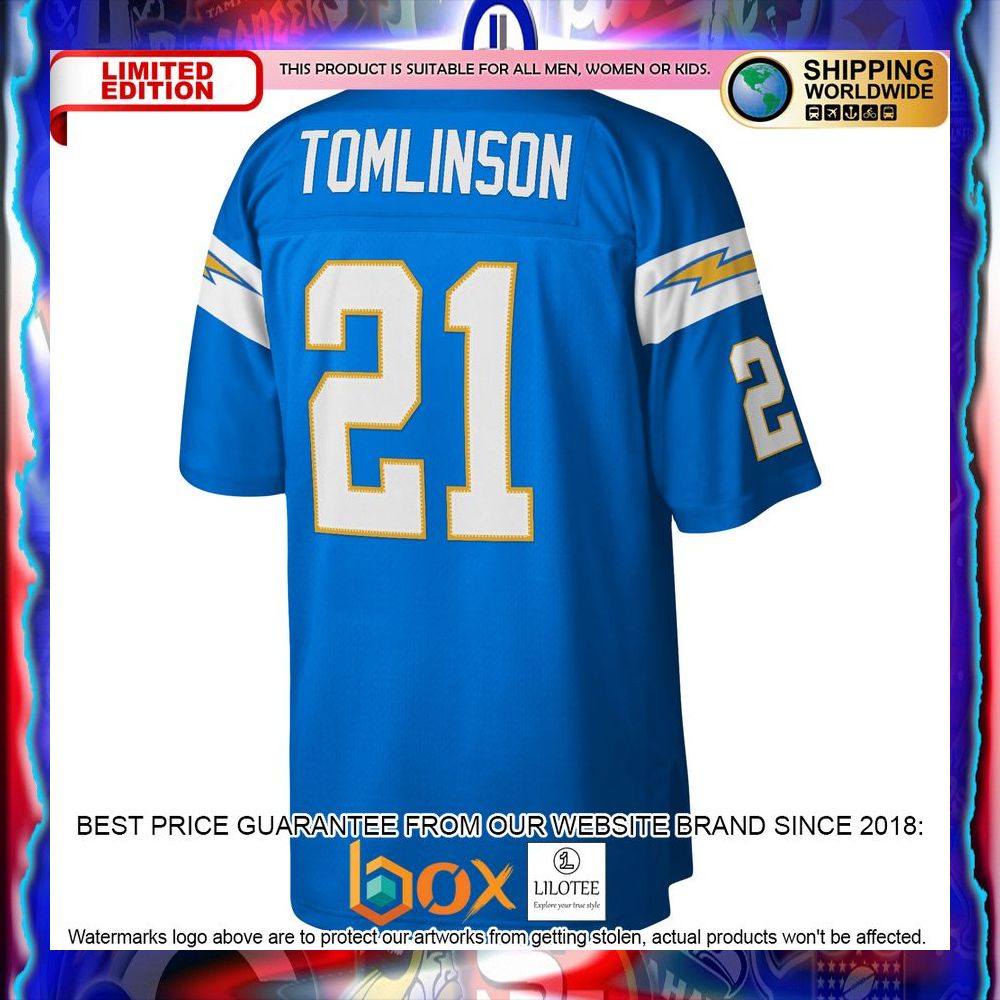 NEW LaDainian Tomlinson Los Angeles Chargers Mitchell & Ness Legacy Replica Powder Blue Football Jersey 14