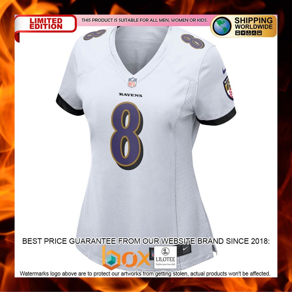 NEW Lamar Jackson Baltimore Ravens Women's White Jersey Football 2