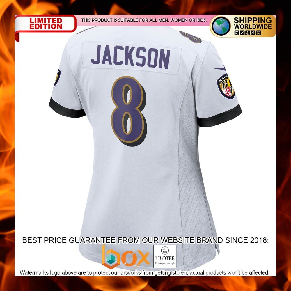 NEW Lamar Jackson Baltimore Ravens Women's White Jersey Football 3