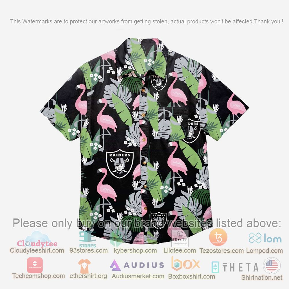 HOT Las Vegas Raiders Floral Button-Up Hawaii Shirt 1