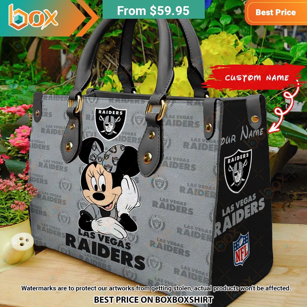 Las Vegas Raiders Minnie Mouse Leather Handbag 1