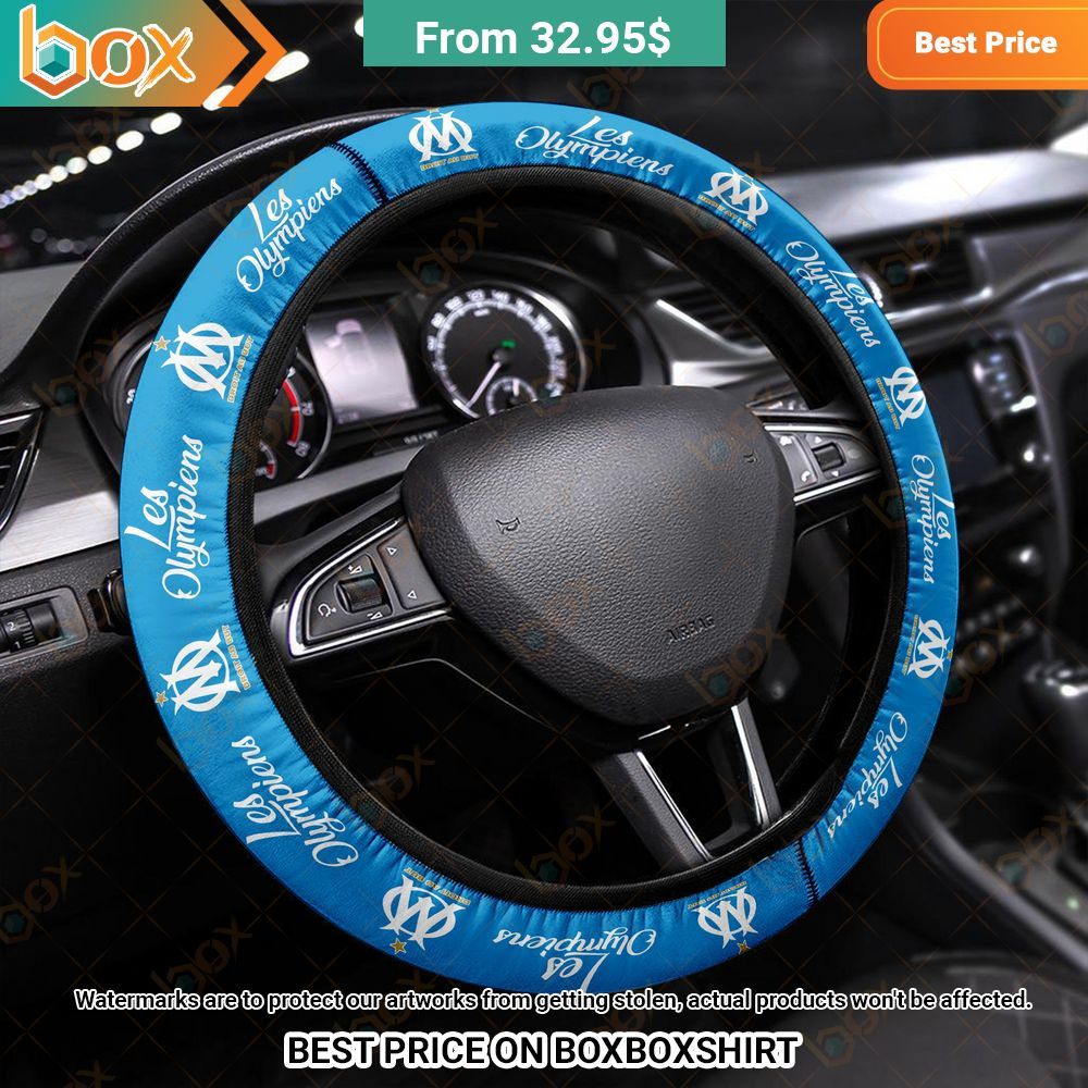Les Olympiens Olympique Marseille Car Steering Wheel Cover 1