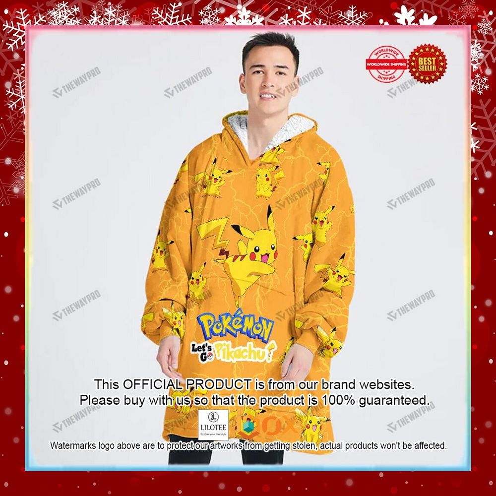 BEST Let's Go Pikachu Oodie Blanket Hoodie 3