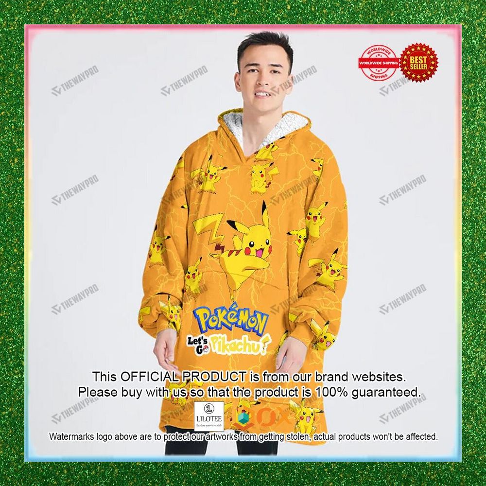 BEST Let's Go Pikachu Oodie Blanket Hoodie 1