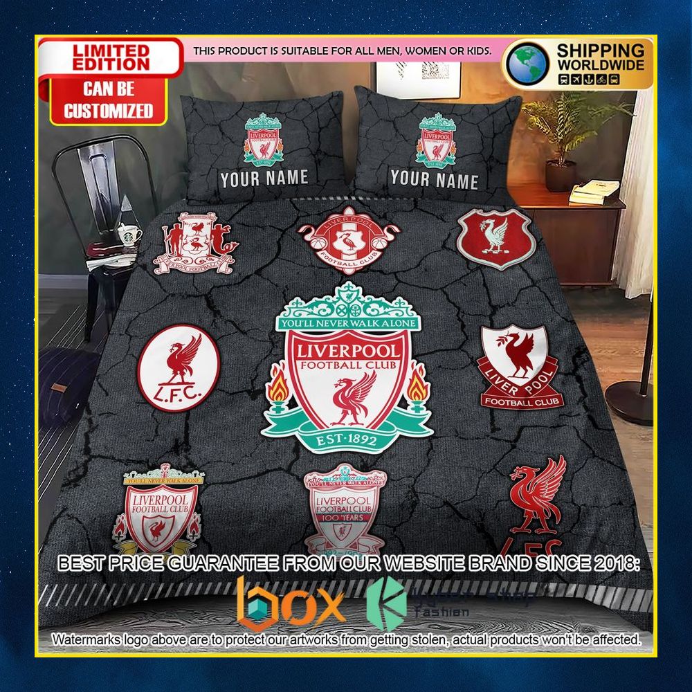NEW Liverpool Logo History Custom Name Crack Luxury Bedding Set 11