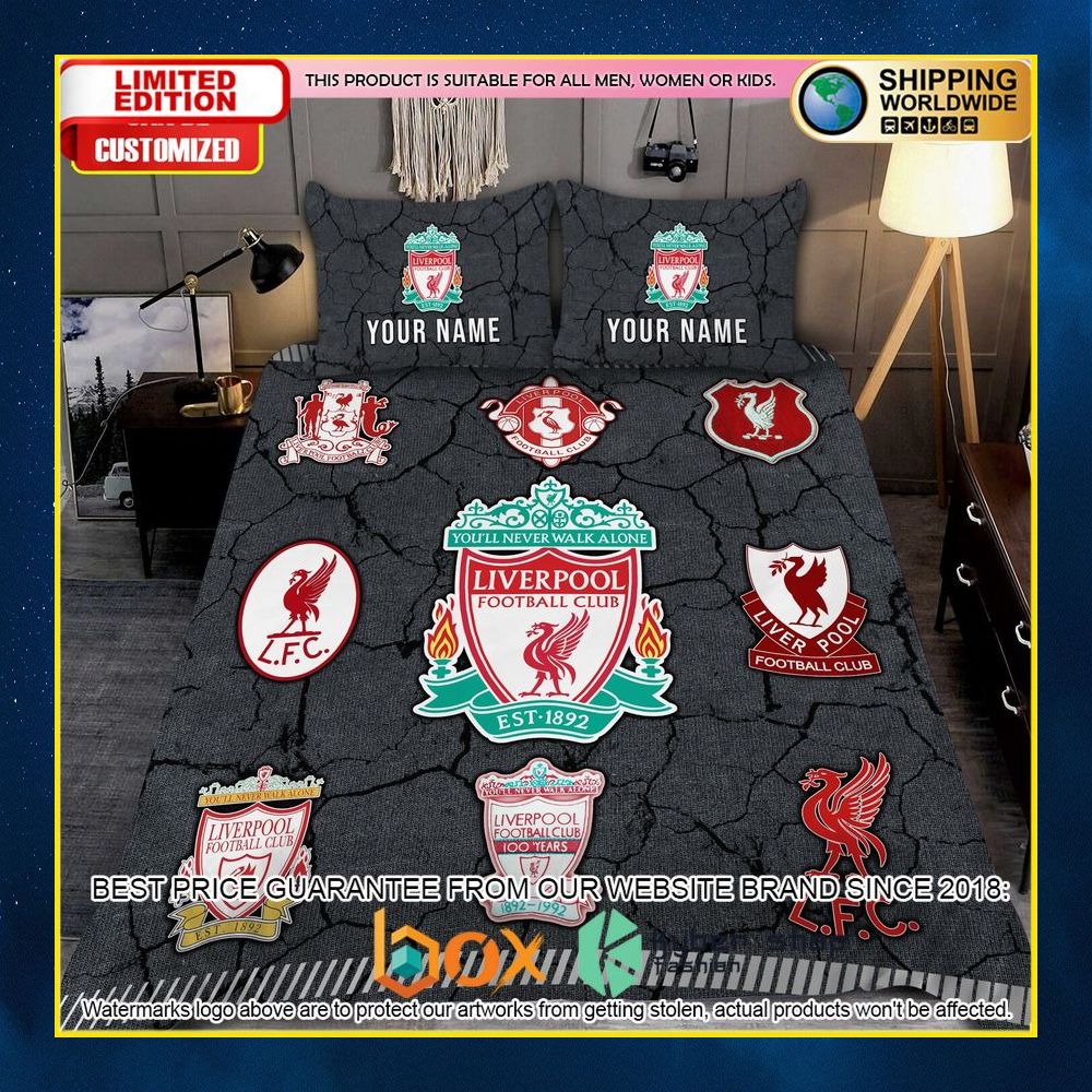 NEW Liverpool Logo History Custom Name Crack Luxury Bedding Set 13