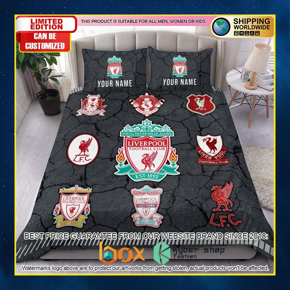 NEW Liverpool Logo History Custom Name Crack Luxury Bedding Set 15