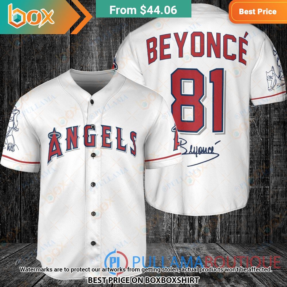 Los Angeles Angels Beyonce White Baseball Jersey 1