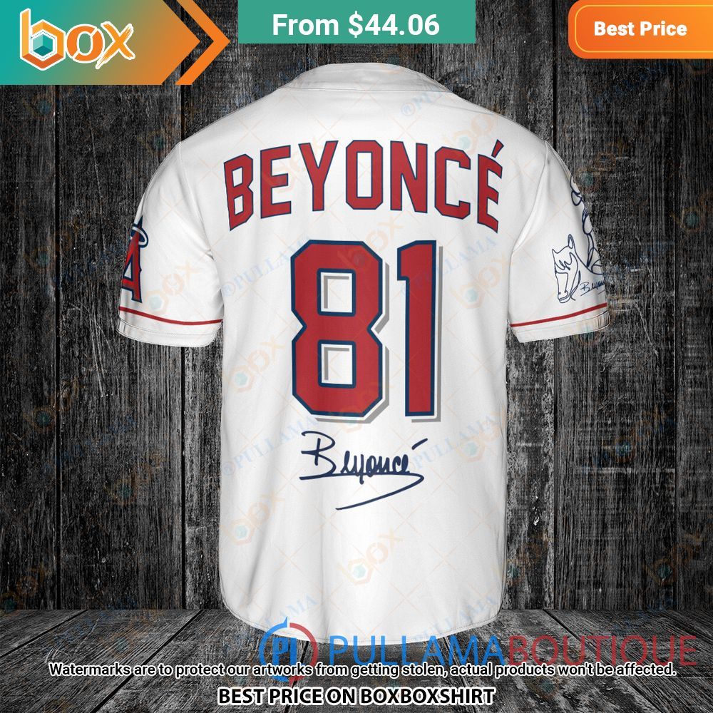 Los Angeles Angels Beyonce White Baseball Jersey 10
