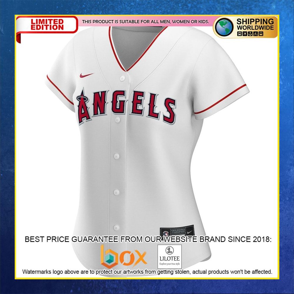 HOT Los Angeles Angels Women's Custom Name Number White Baseball Jersey Shirt 5