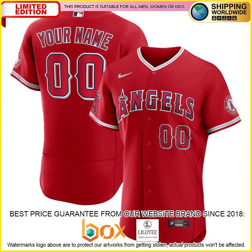 HOT Los Angeles Angels Custom Name Number Scarlet Baseball Jersey Shirt 1