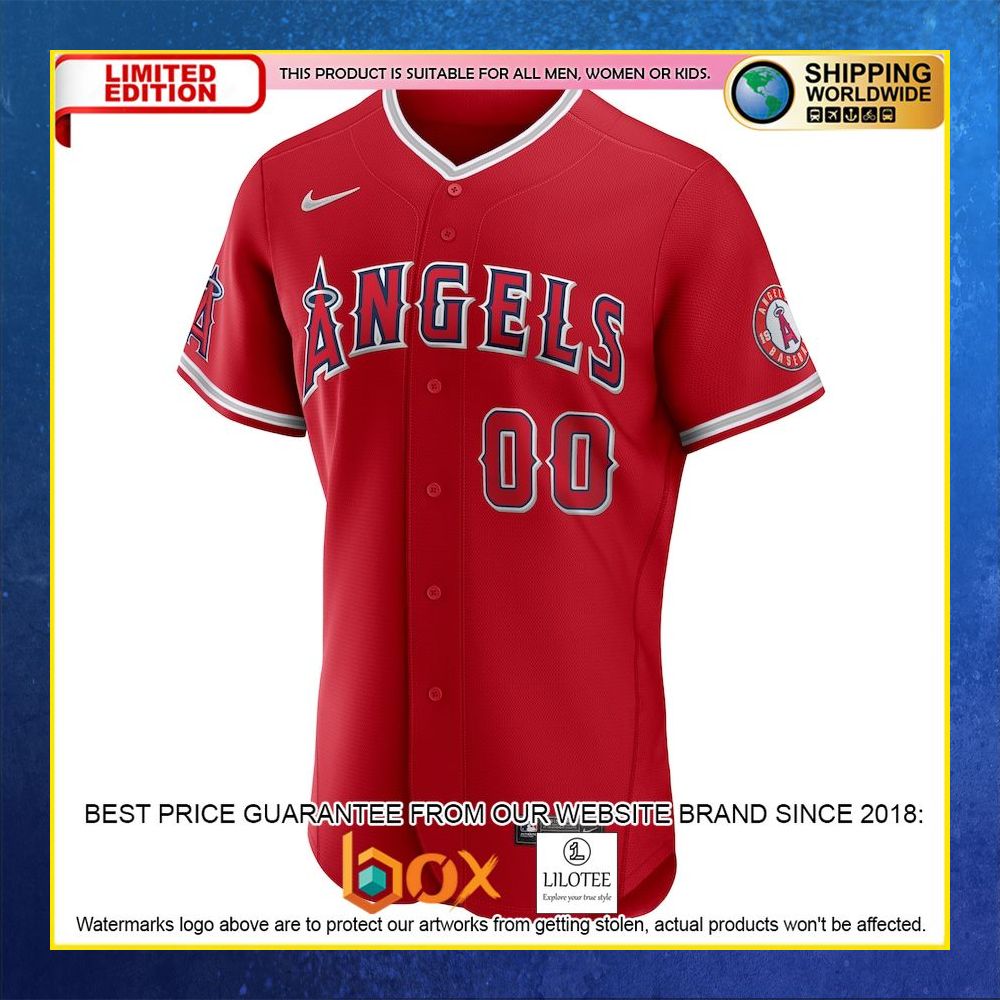 HOT Los Angeles Angels Custom Name Number Scarlet Baseball Jersey Shirt 5