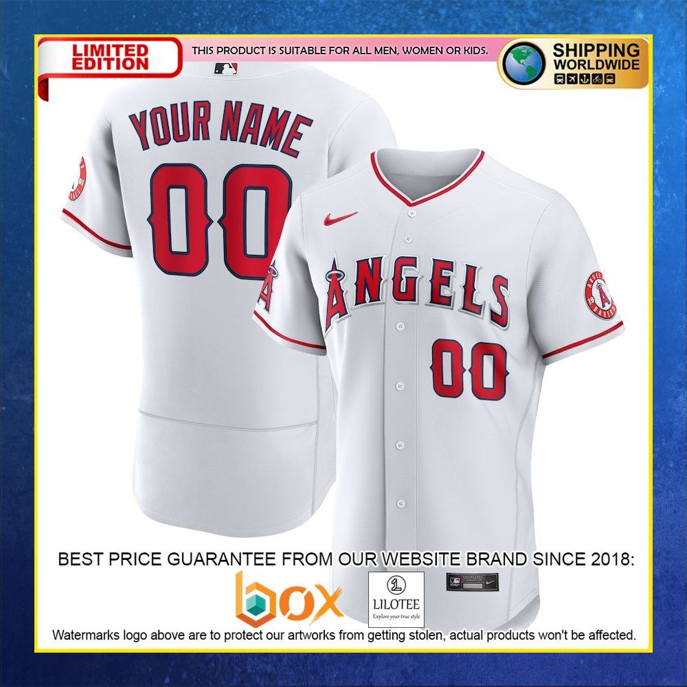 HOT Los Angeles Angels Custom Name Number White Baseball Jersey Shirt 4