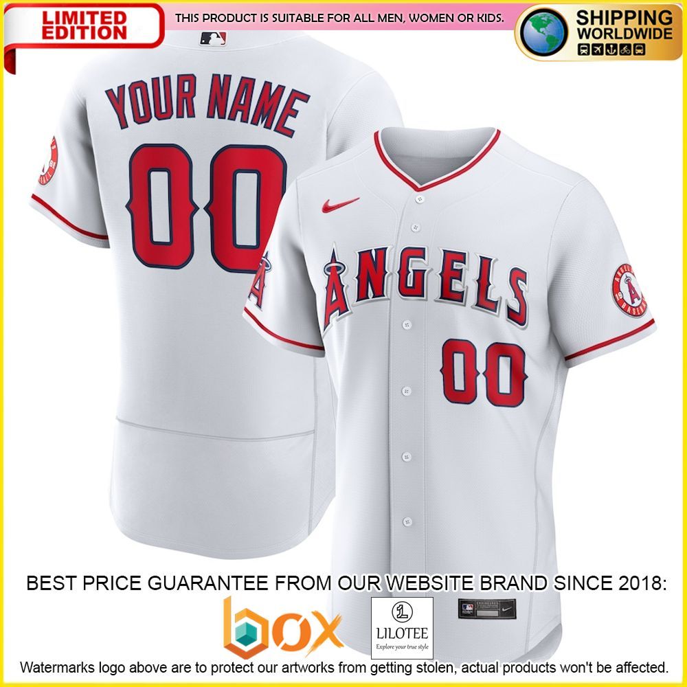 HOT Los Angeles Angels Custom Name Number White Baseball Jersey Shirt 1