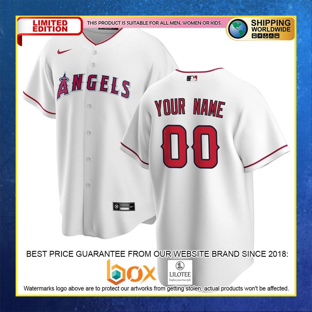 HOT Los Angeles Angels Team Custom Name Number White Baseball Jersey Shirt 4