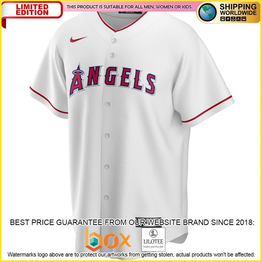 HOT Los Angeles Angels Team Custom Name Number White Baseball Jersey Shirt 2