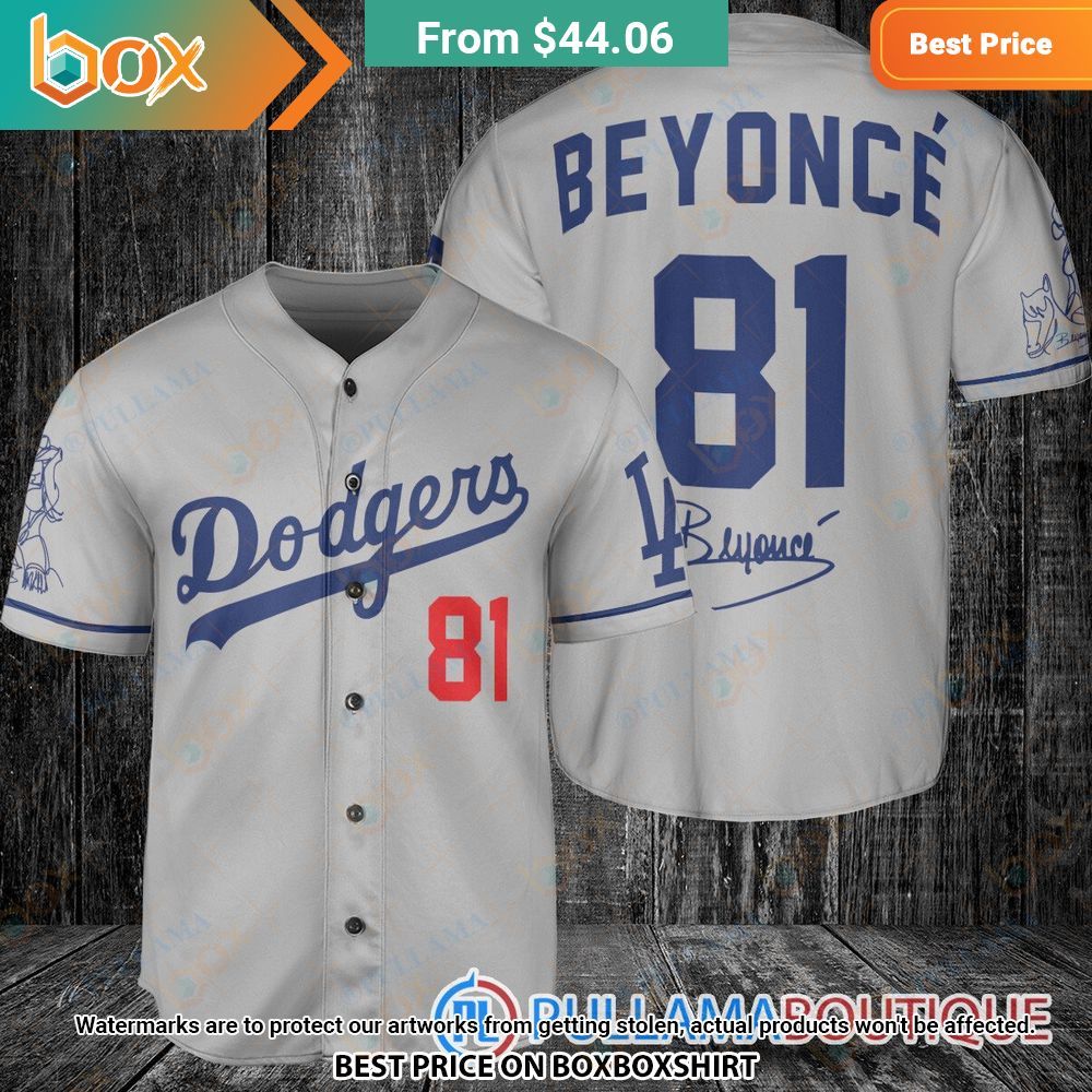 Los Angeles Dodgers Beyonce Gray Baseball Jersey 1