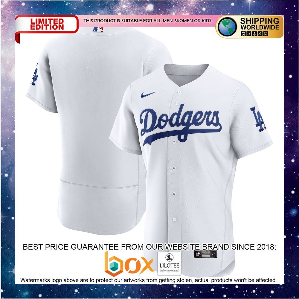 NEW Los Angeles Dodgers Home Authentic Team White Baseball Jersey 1