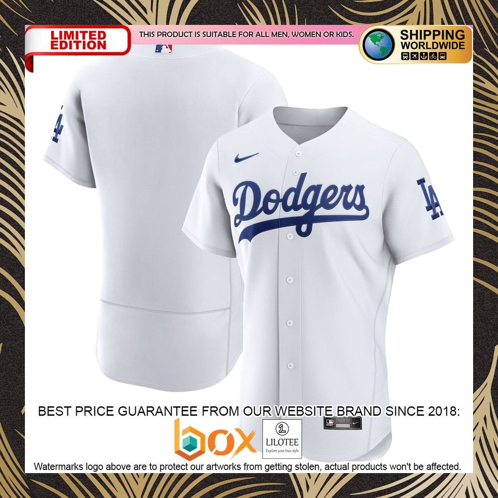 NEW Los Angeles Dodgers Home Authentic Team White Baseball Jersey 4