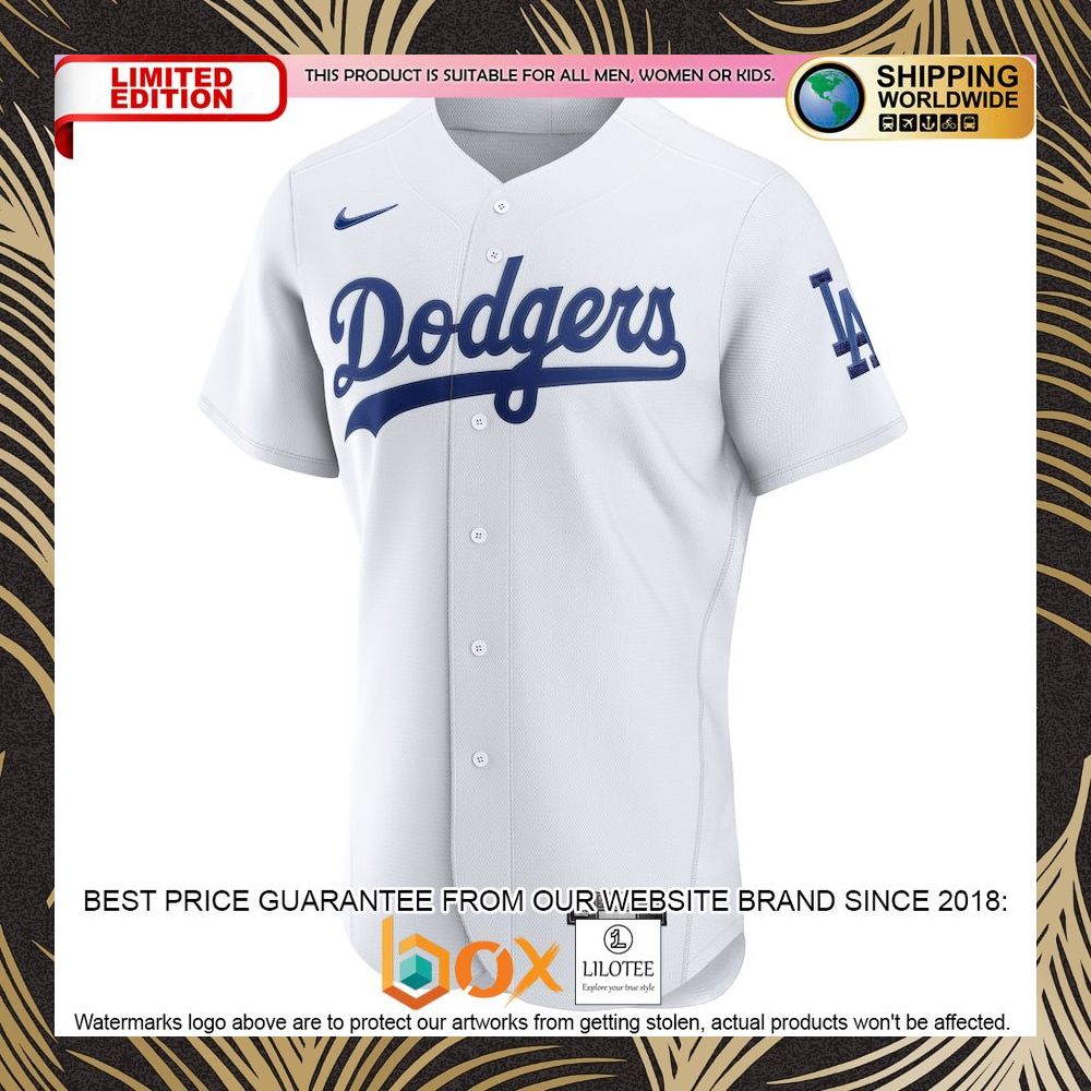 NEW Los Angeles Dodgers Home Authentic Team White Baseball Jersey 5