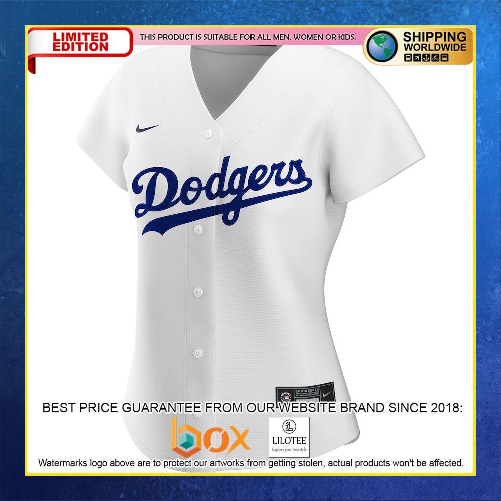 HOT Los Angeles Dodgers Women's Custom Name Number White Baseball Jersey Shirt 5