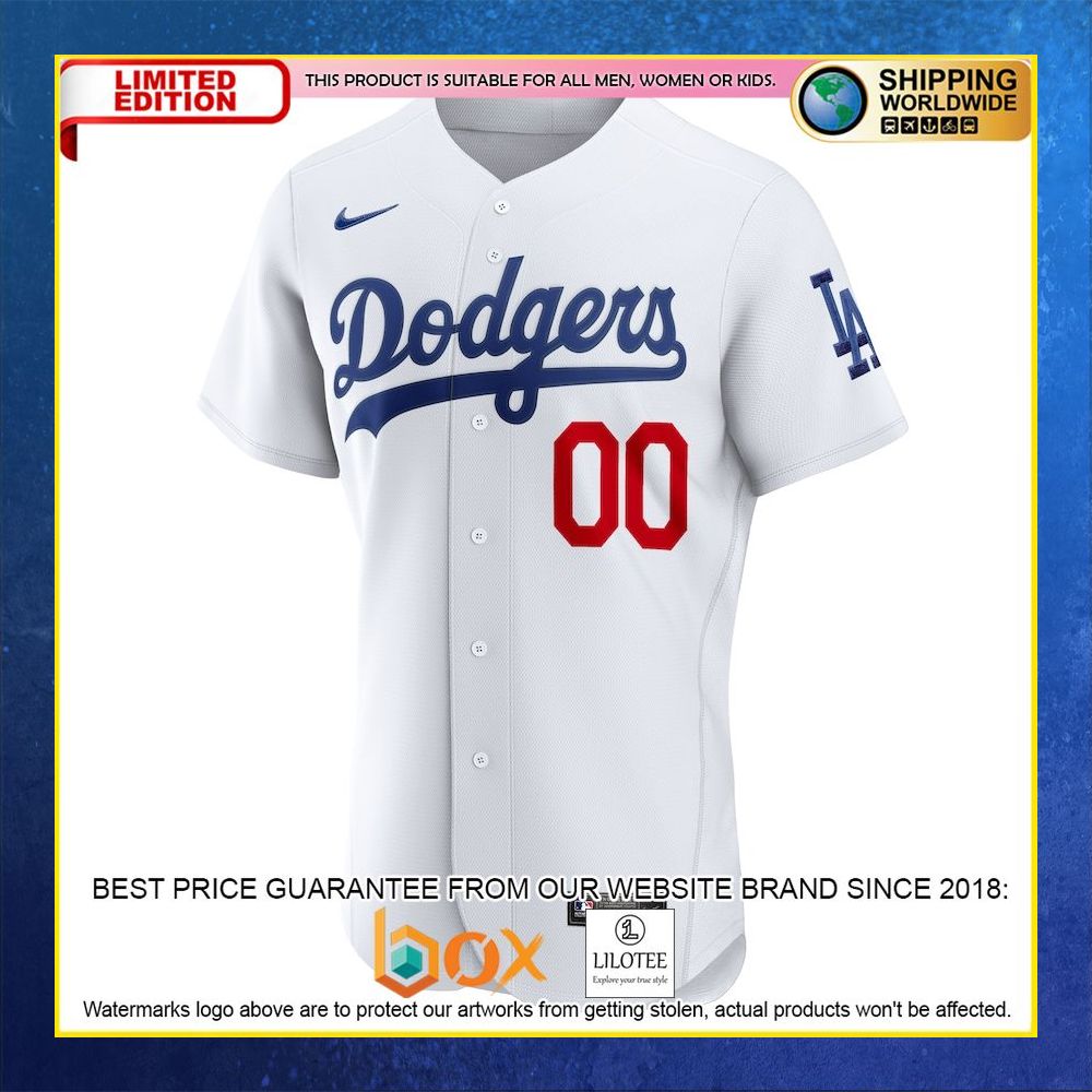 HOT Los Angeles Dodgers Custom Name Number White Baseball Jersey Shirt 5