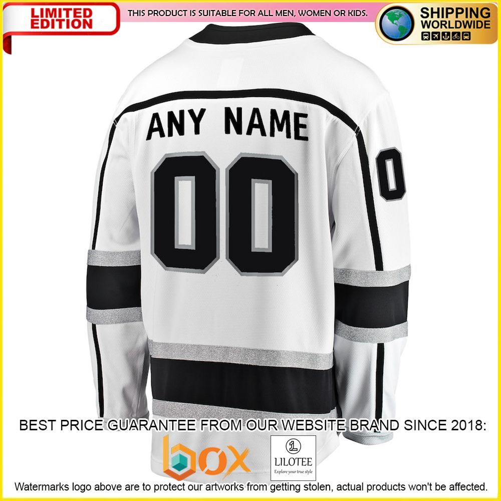 NEW Los Angeles Kings Fanatics Branded Away Custom White Premium Hockey Jersey 3