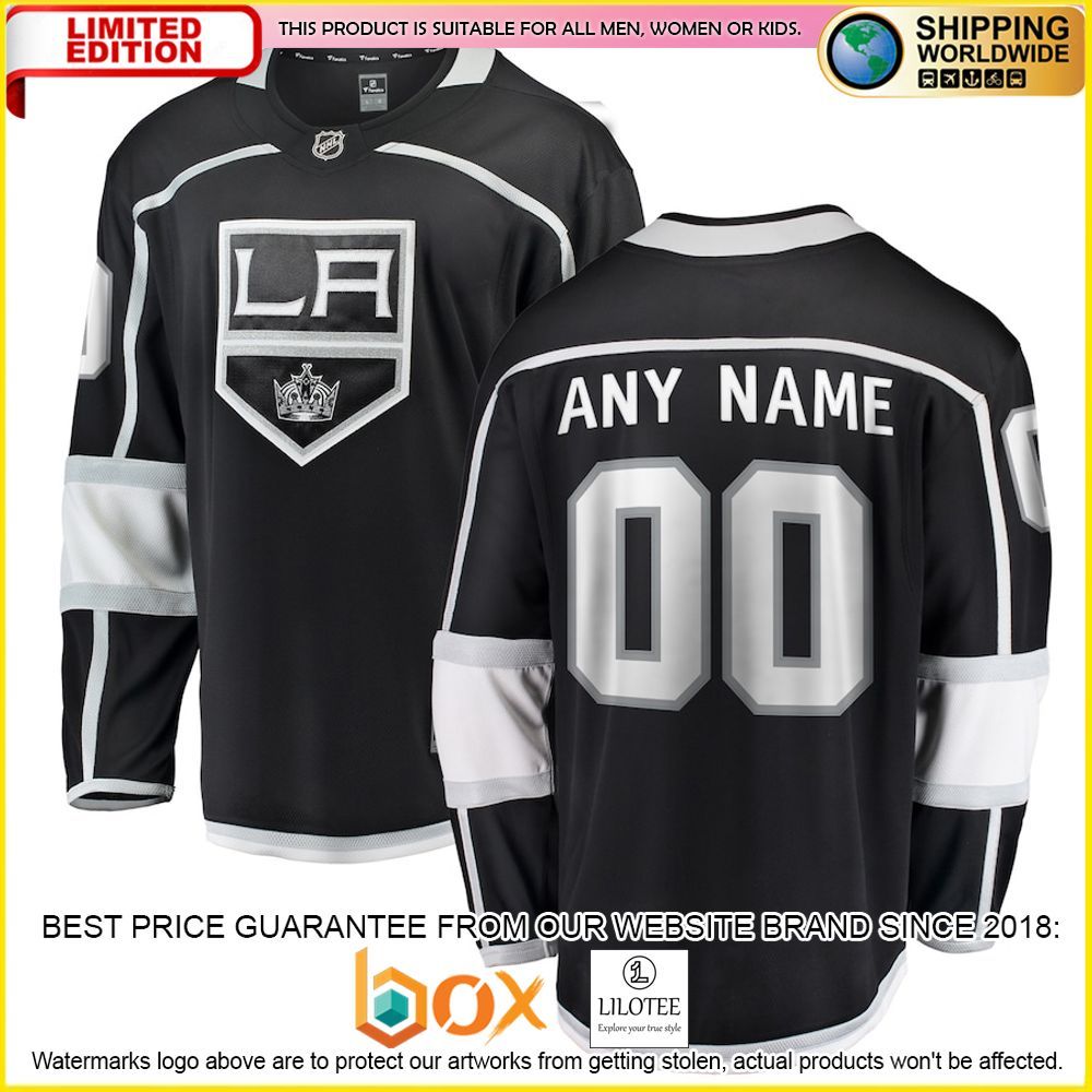NEW Los Angeles Kings Fanatics Branded Away Custom White Premium Hockey Jersey 4