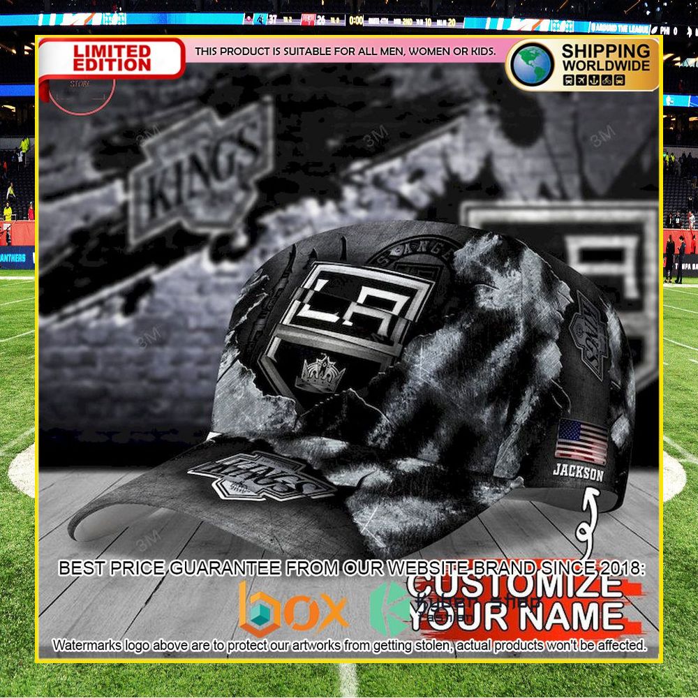 NEW Los Angeles Kings Skull NHL Custom Name Cap Hat 8