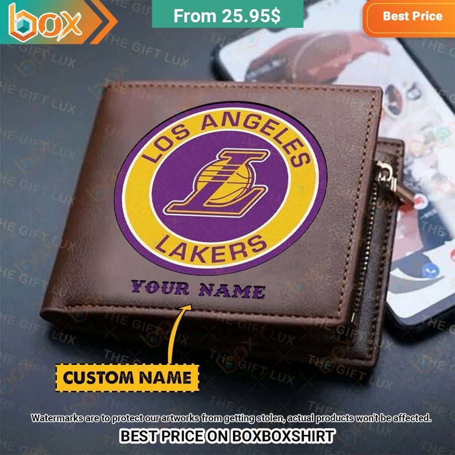 BEST Los Angeles Lakers logo Leather Wallet 1