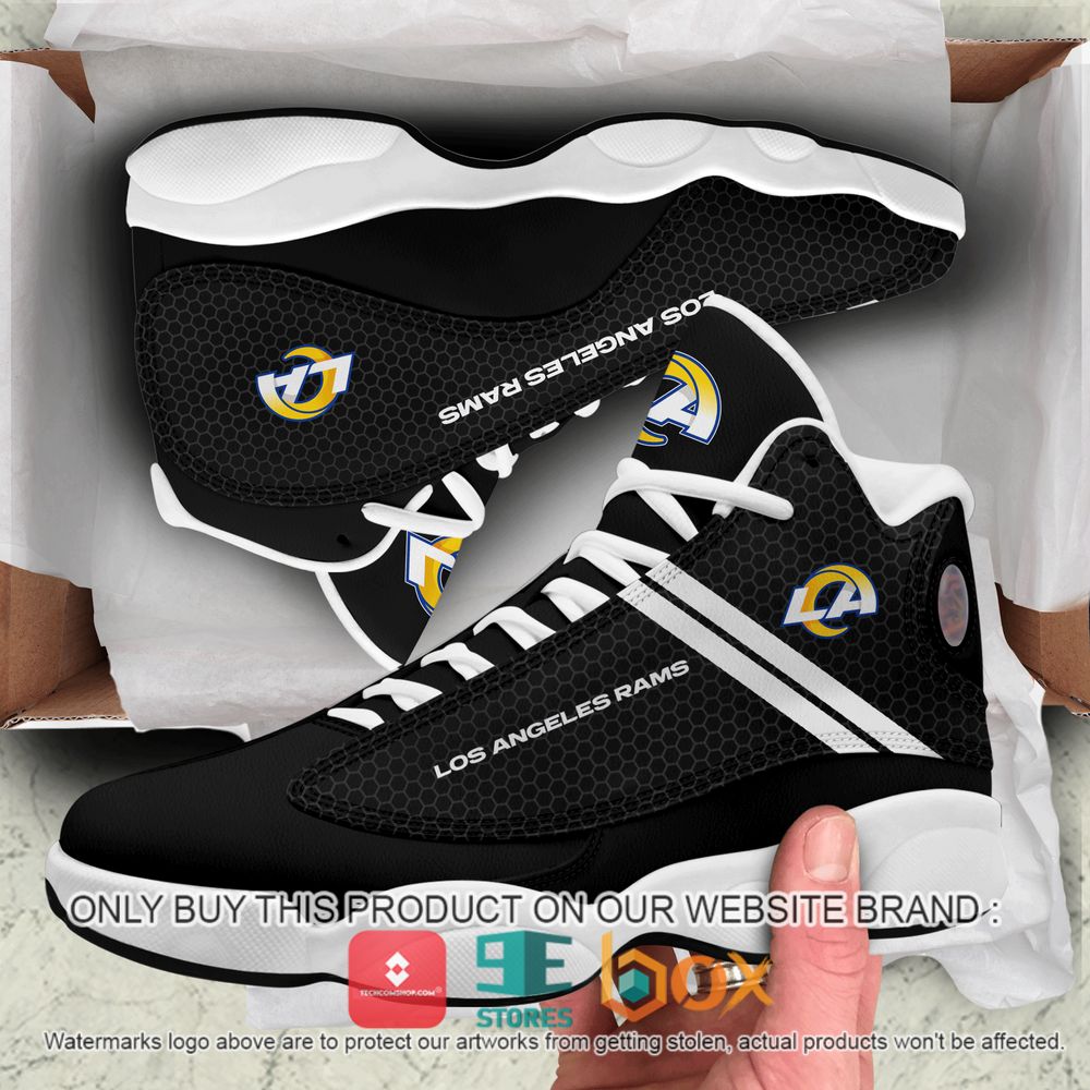 BEST Los Angeles Rams Black Air Jordan 13 Retro Shoes 2