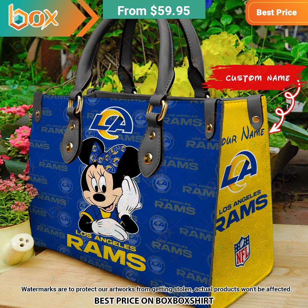 Los Angeles Rams Minnie Mouse Leather Handbag 12