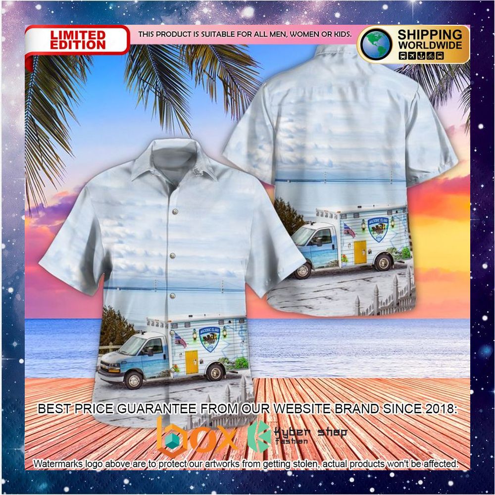 BEST Mackinac Island Michigan Mackinac Island EMS Hawaiian Shirt 2