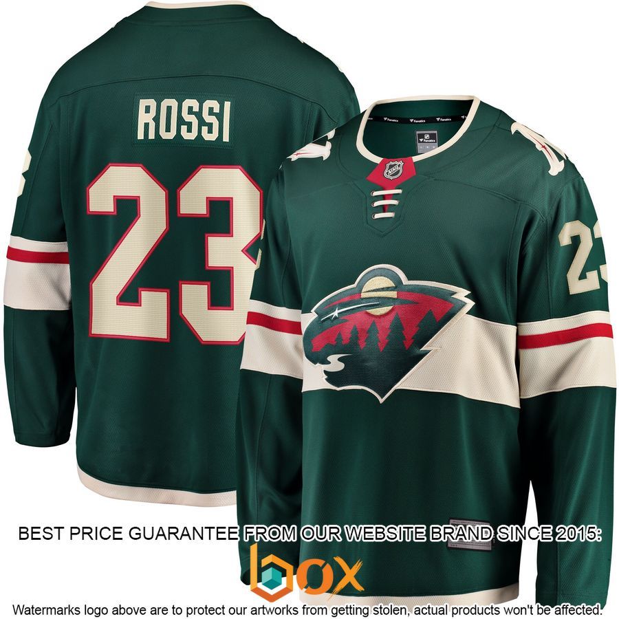 NEW Marco Rossi Minnesota Wild Home Player Green Hockey Jersey 1