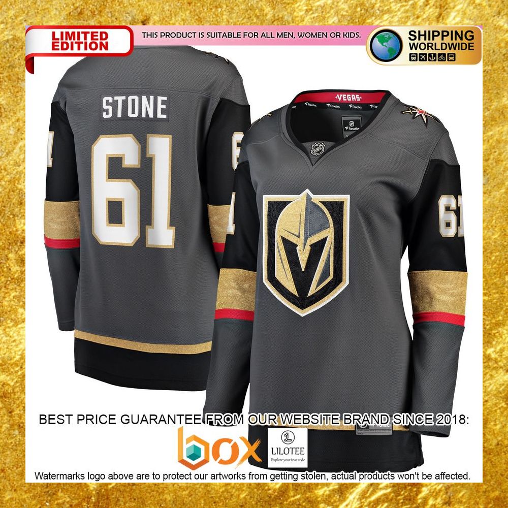 NEW Mark Stone Vegas Golden Knights Women's Player Black Hockey Jersey 8