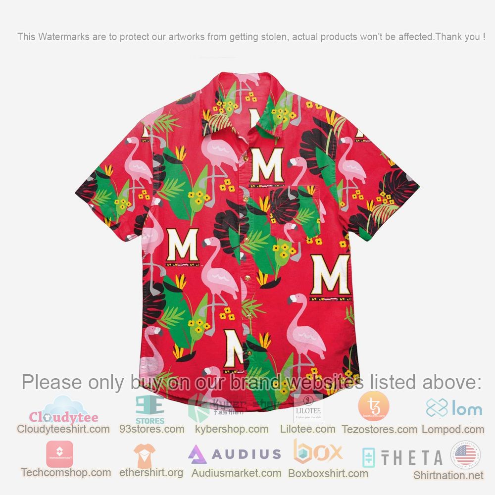 HOT Maryland Terrapins Floral Button-Up Hawaii Shirt 1