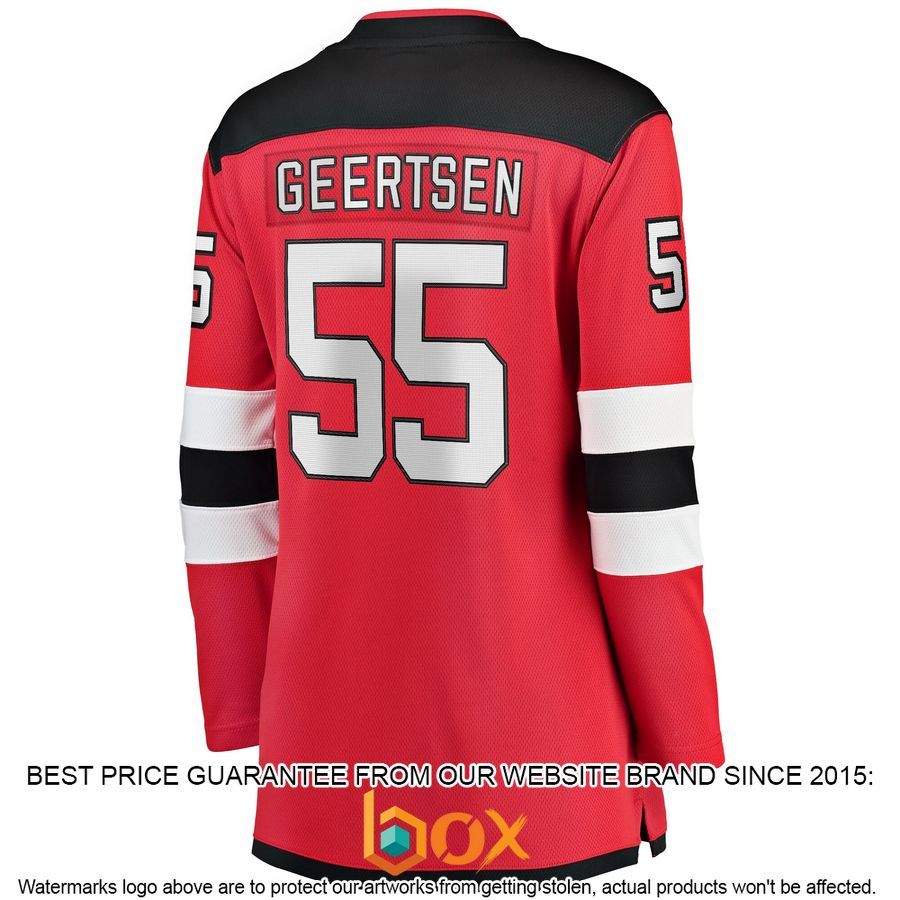 NEW Mason Geertsen New Devils Women's Home Player Red Hockey Jersey 3