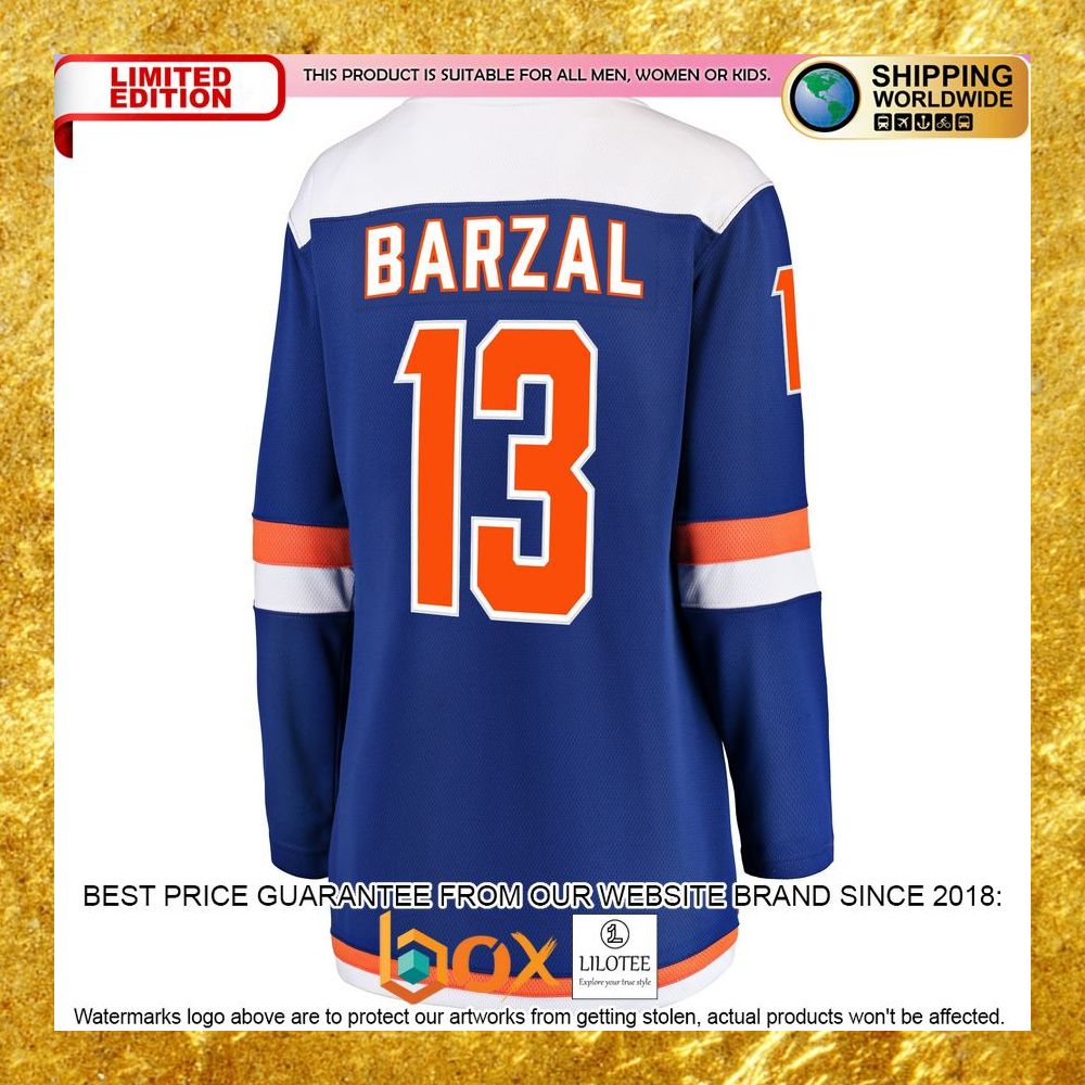 NEW Mathew Barzal New York Islanders Women's Alternate Blue Hockey Jersey 7