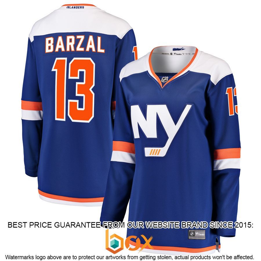 NEW Mathew Barzal New York Islanders Women's Alternate Blue Hockey Jersey 4