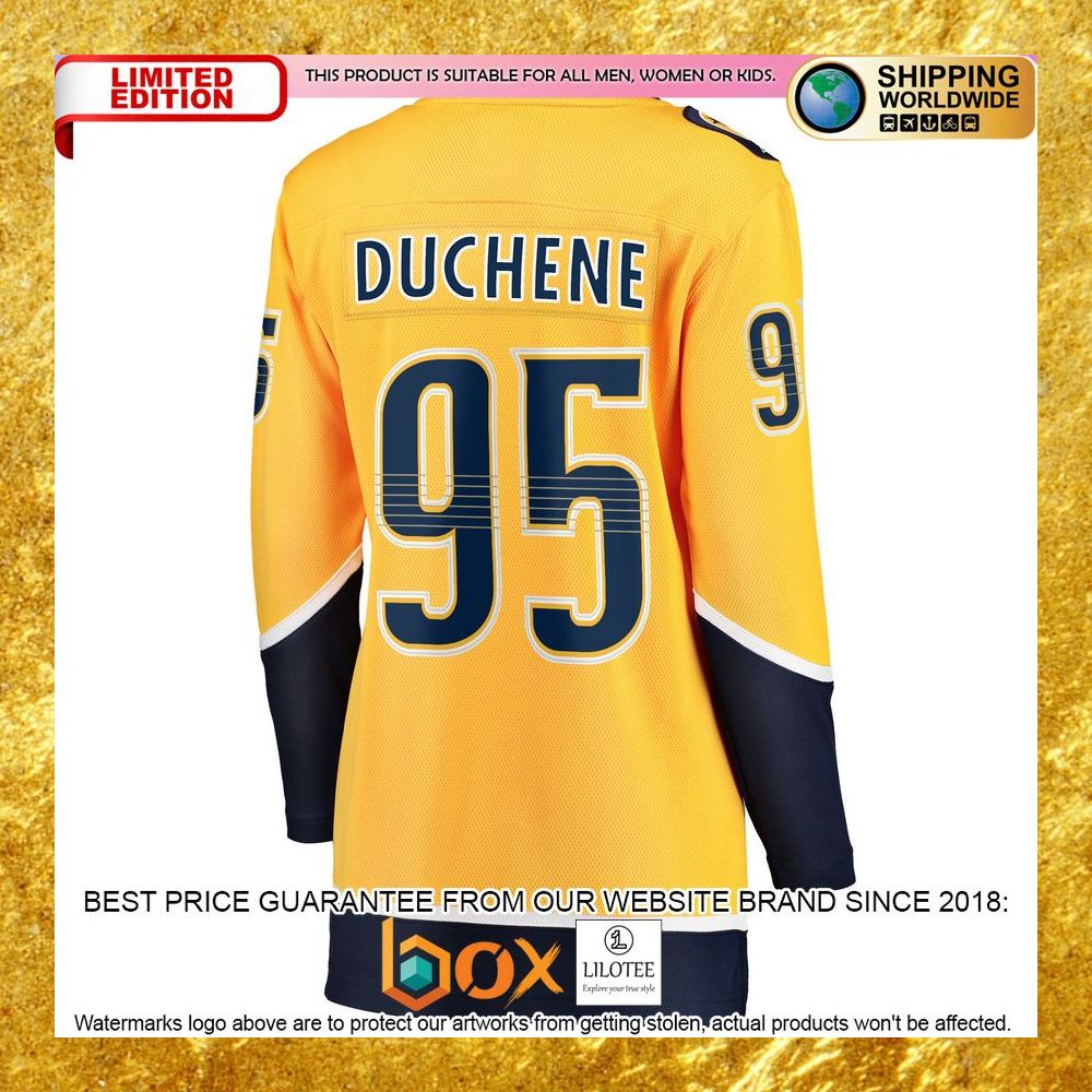 NEW Matt Duchene Nashville Predators Women's Home Premier Player Gold Hockey Jersey 7