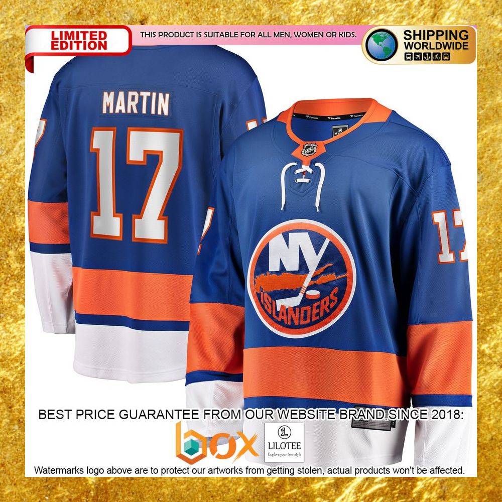 NEW Matt Martin New York Islanders Home Player Royal Hockey Jersey 8