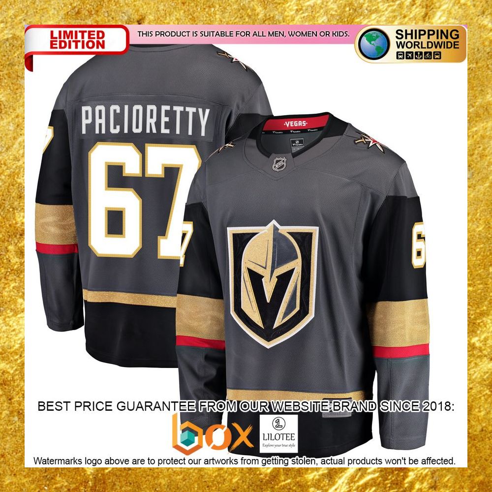 NEW Max Pacioretty Vegas Golden Knights Player Gray Hockey Jersey 5