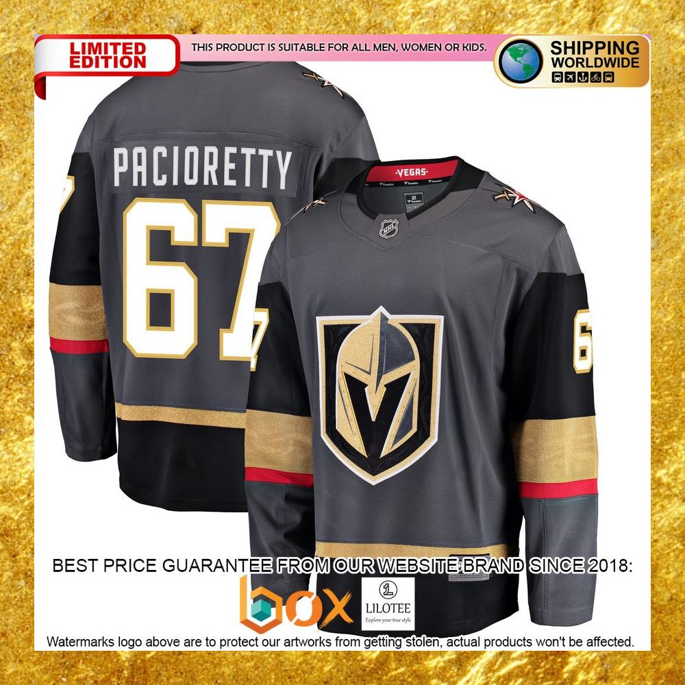 NEW Max Pacioretty Vegas Golden Knights Player Gray Hockey Jersey 8