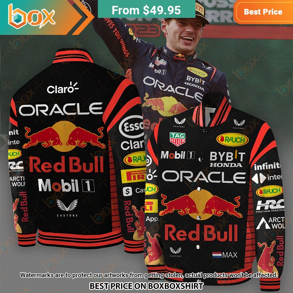 Max Verstappen Red Bull Racing Gives You Wings Baseball Jacket 7