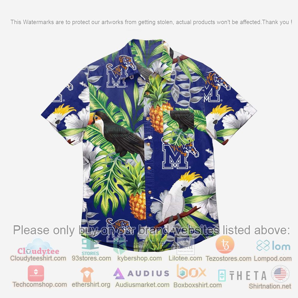 HOT Memphis Tigers Floral Button-Up Hawaii Shirt 1