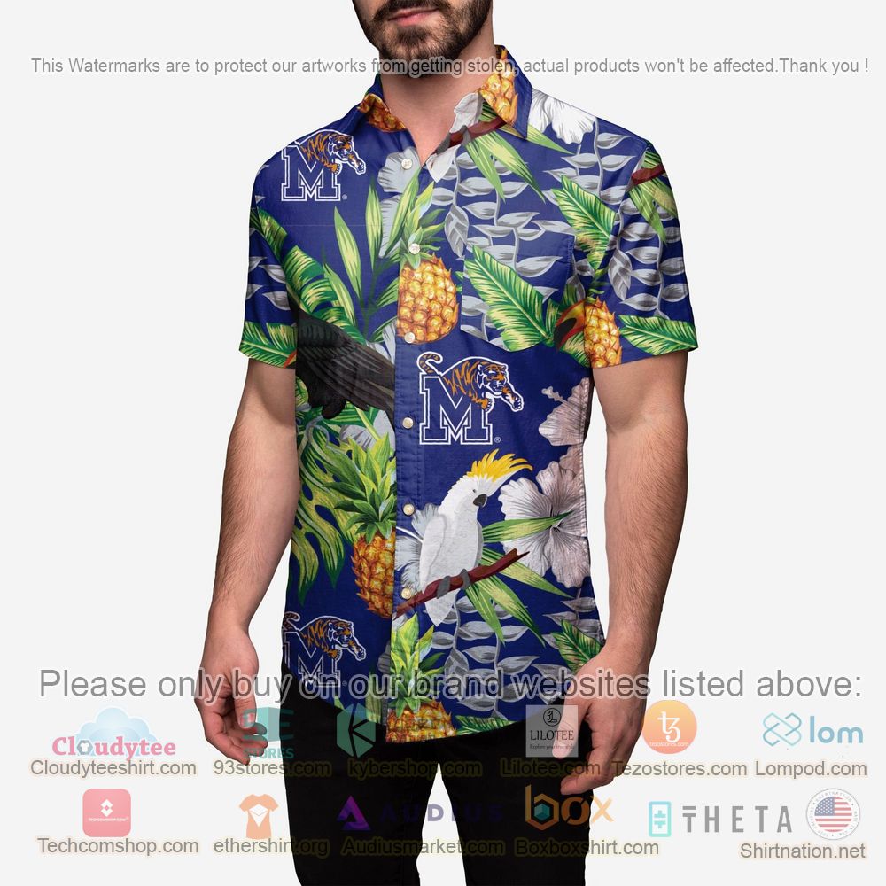 HOT Memphis Tigers Floral Button-Up Hawaii Shirt 2
